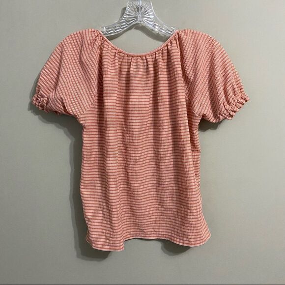 𝅺madewell Sz Xs Texture & Thread Peasant Top in Stripe - Picture 5 of 8